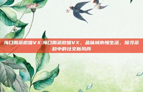 海口喝茶微信VX:海口喝茶微信VX，品味城市慢生活，探寻茶韵中的社交新风尚