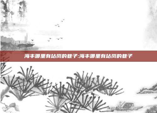 海丰哪里有站岗的巷子:海丰哪里有站岗的巷子