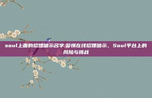 soul上面的招嫖暗示名字:警惕在线招嫖暗示，Soul平台上的风险与挑战