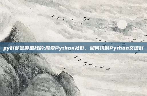 py群都是哪里找的:探索Python社群，如何找到Python交流群